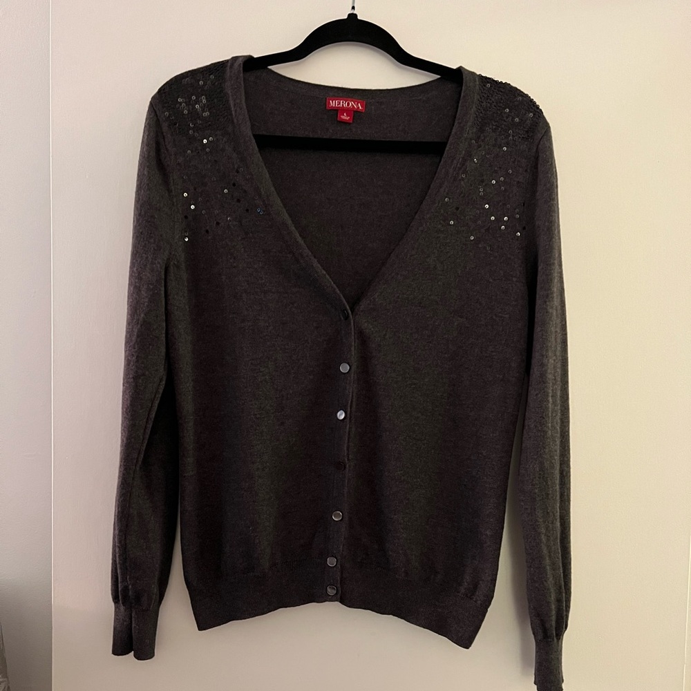 Merona sequined cardigan, L